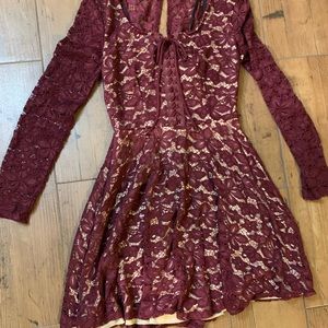 Laced Maroon Dress